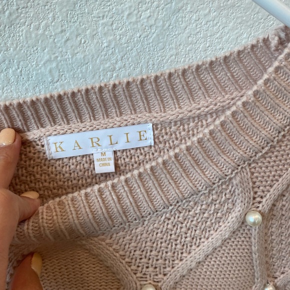 Blush Pink Pearl Sweater - Picture 3 of 4